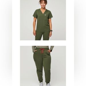 FIGS Dark Olive Limited Edition Scrub Set